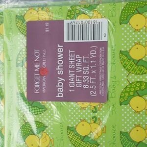 New in Plastic American Greetings Gift Wrap Baby Shower Duck Umbrella 4 Packs